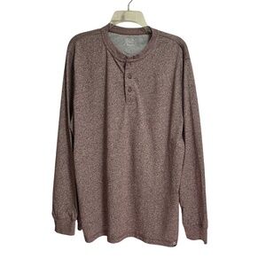 Men's Ocean Coast Long Sleeve Three Button Pullover Shirt Size L